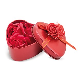Estuche Metálico Publicitario con Rosas de Jabón